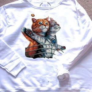 Funny Fleece Crewneck. Titanic cats